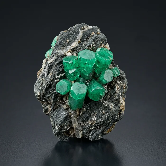Emerald on Matrix, illustrative sample specimen